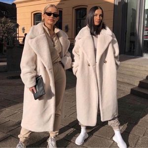 H&M Oversized Faux Fur Cream Teddy Coat